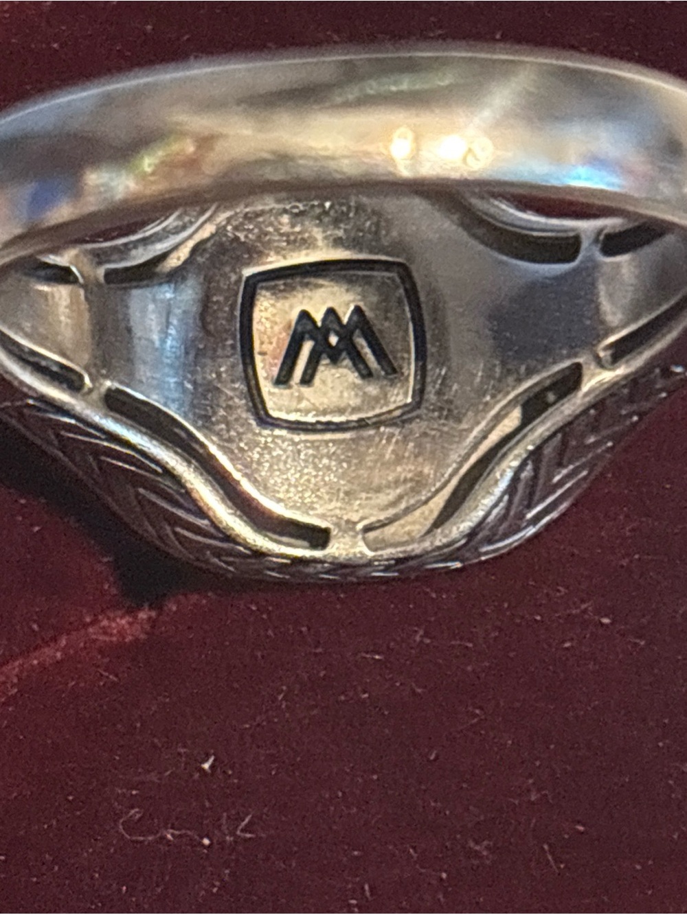 Unique man’s Vintage Silver 925 Signet Ring with Single real diamond, size 9 - Picture 4 of 6